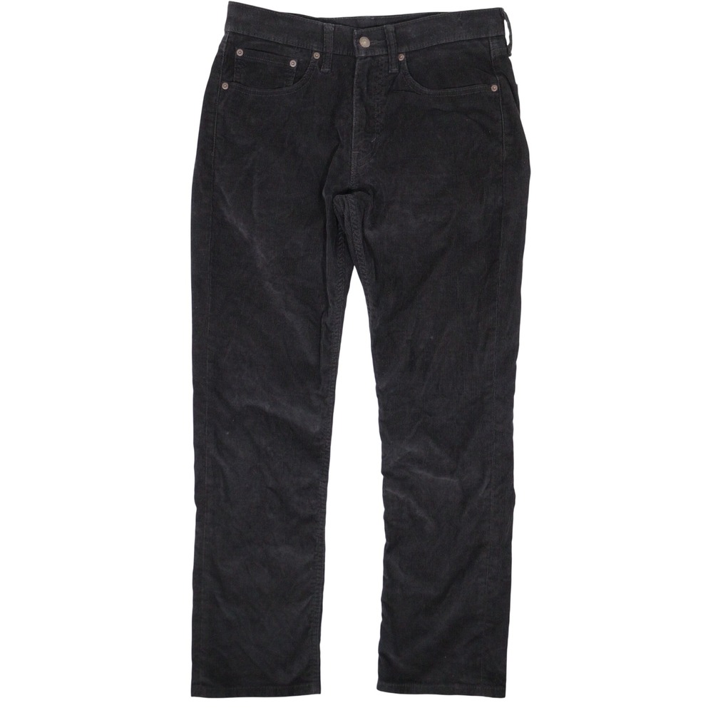 Levi Strauss 514 Corduroy Straight Leg Stretch Black Cotton Men 31x30